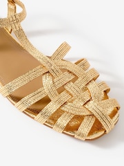Mint Velvet Gold Hollie Woven Flat Sandals - Image 3 of 3