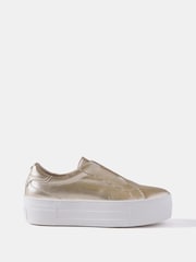 Mint Velvet Gold Ellie Platform Trainers - Image 1 of 2