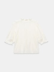 Mint Velvet White Cotton Stripe Ruffle Blouse - Image 7 of 7