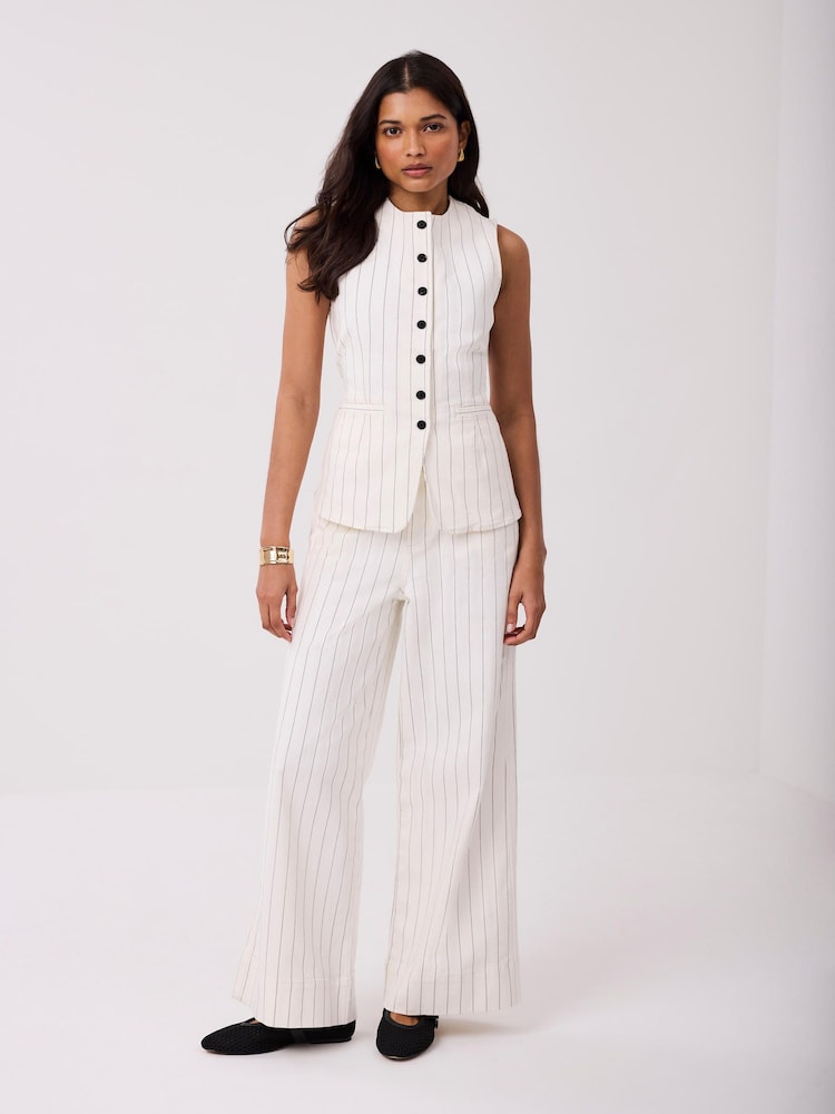 Mint Velvet Pinstripe Wide Jeans - Imaginea 1 din 8 Mint Velvet Pinstripe Wide Jeans - Imaginea 1 din 8