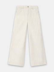 Mint Velvet Pinstripe Wide Jeans - Imaginea 7 din 8