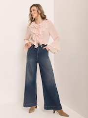 Mint Velvet Pink Ruffle Detail Blouse - Image 3 of 8