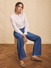 Mint Velvet Cotton Embroidered Blouse - Imagen 4 de 8