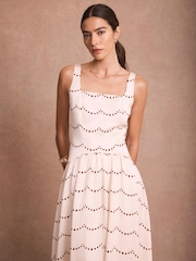 Mint Velvet Cream Spot Print Midi Dress - Image 1 of 1