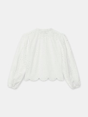 Blanco - Mint Velvet Cotton Broderie Detail Blouse - Imagen 7 de 7