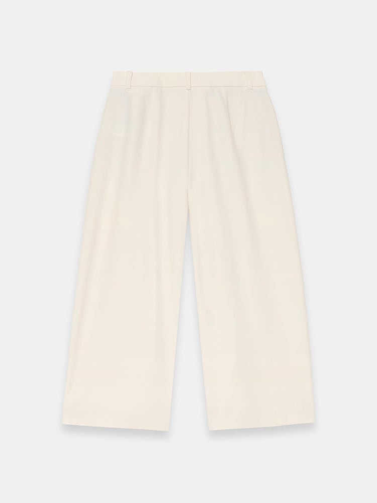 Mint Velvet Cream Pleat Detail Crop Wide Trousers - Image 4 of 4