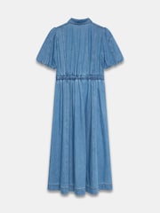 Mint Velvet Blue Denim Twist Midi Dress - Image 8 of 8