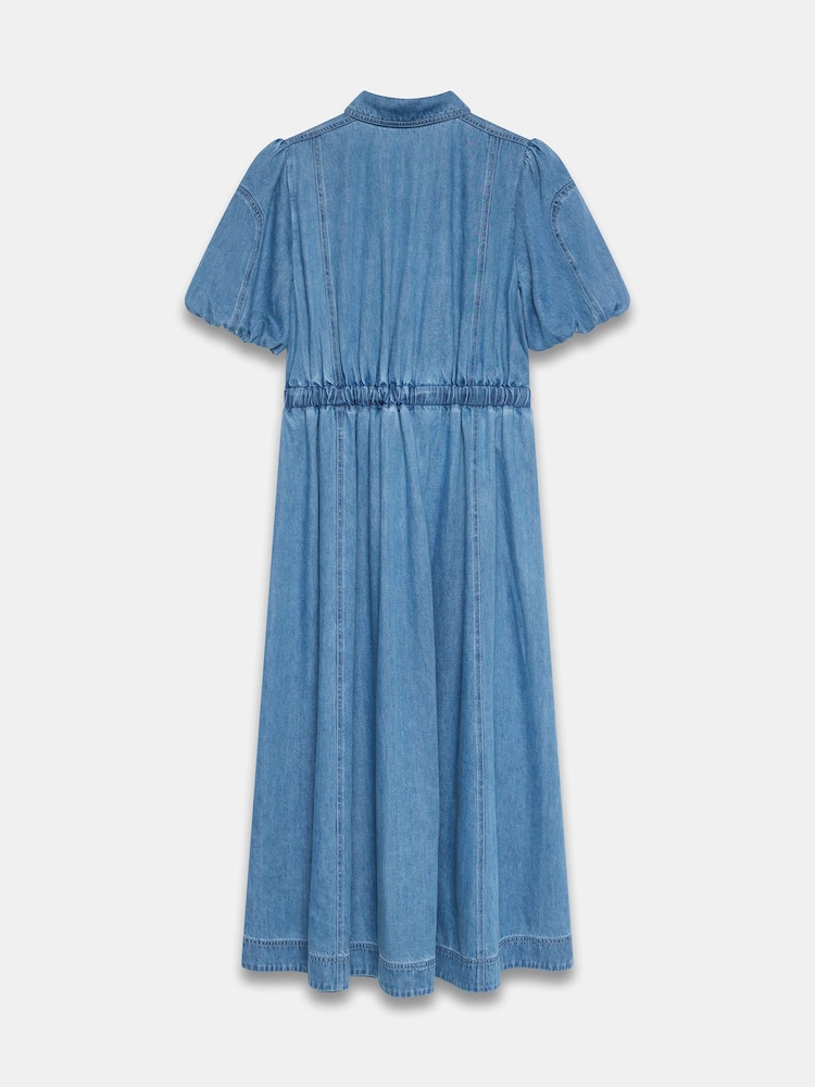 Mint Velvet Blue Denim Twist Midi Dress - Image 8 of 8 Mint Velvet Blue Denim Twist Midi Dress - Image 8 of 8