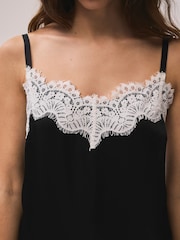 Mint Velvet Black Satin Lace Camisole Top - Image 6 of 8