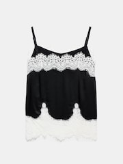 Mint Velvet Black Satin Lace Camisole Top - Image 8 of 8