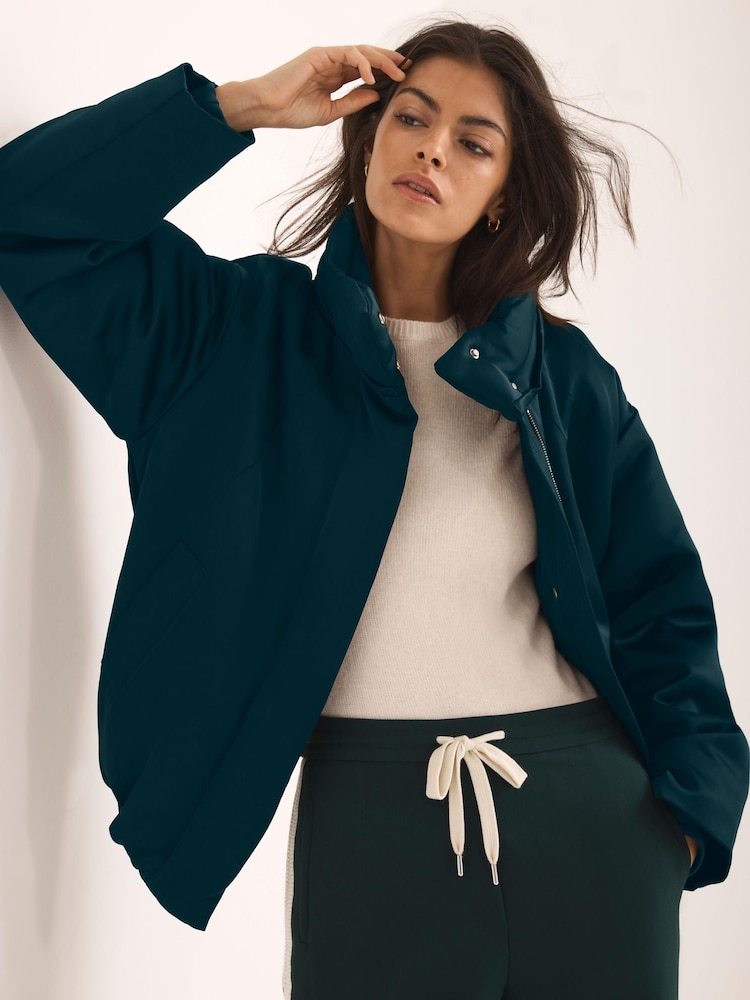 Mint Velvet Green Satin Bomber Jacket - Image 2 of 8