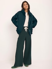 Mint Velvet Green Satin Bomber Jacket - Image 3 of 8