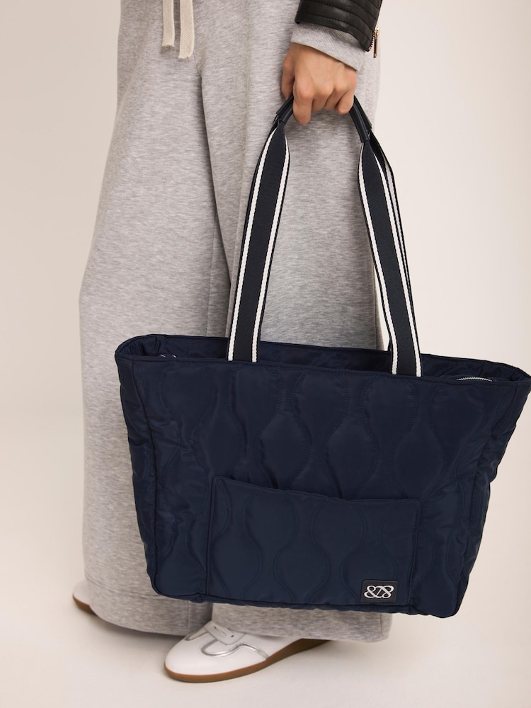 Mint Velvet Blue Jamie Quilted Tote Bag - Image 1 of 5