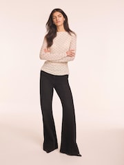 Mint Velvet Cream Mesh Long Sleeve Top - Image 5 of 6