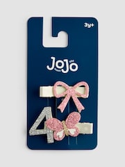 JoJo Maman Bébé Light Pink 2-Pack Birthday Clips - Image 1 of 4