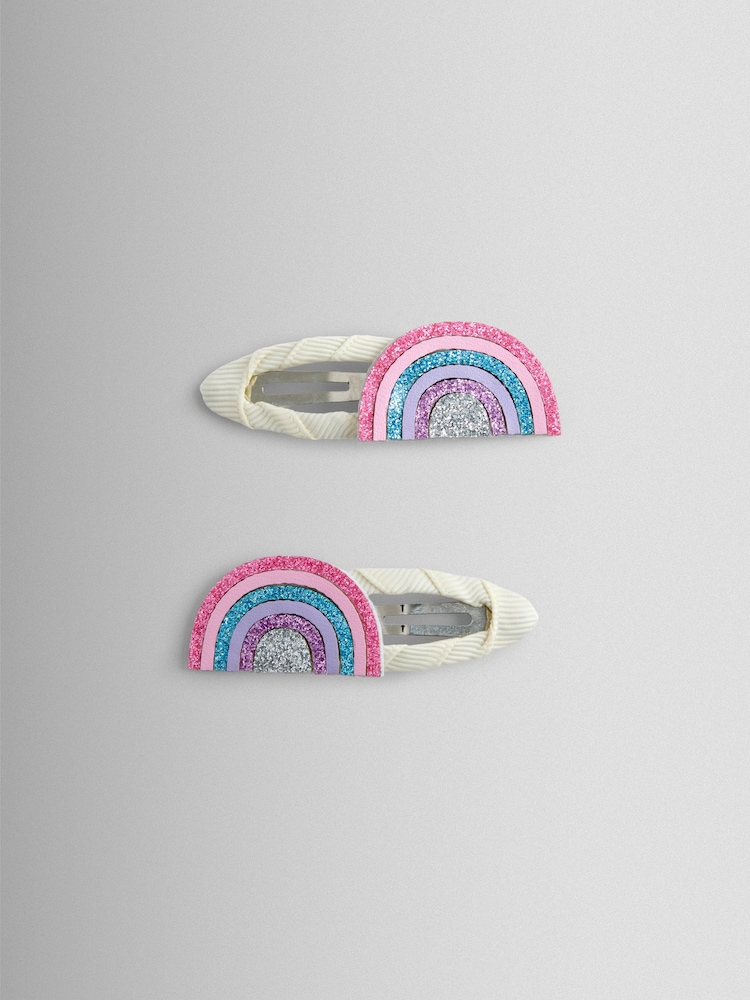 JoJo Maman Bébé Multi Colour 2-Pack Rainbow Clips - Image 1 of 4