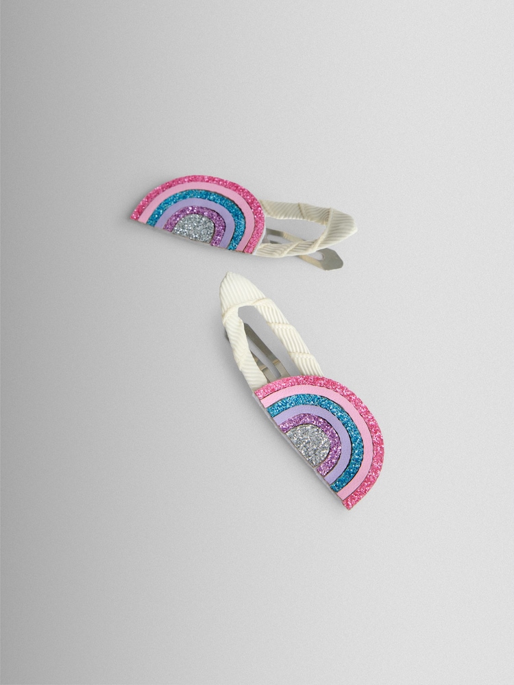 JoJo Maman Bébé Multi Colour 2-Pack Rainbow Clips - Image 4 of 4