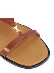 Dune London Brown Leather Laith Casual Sandals - Image 6 of 6