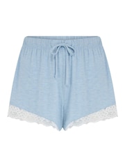 Pour Moi Blue Sofa Loves Lace Soft Jersey Shorts - Image 3 of 3