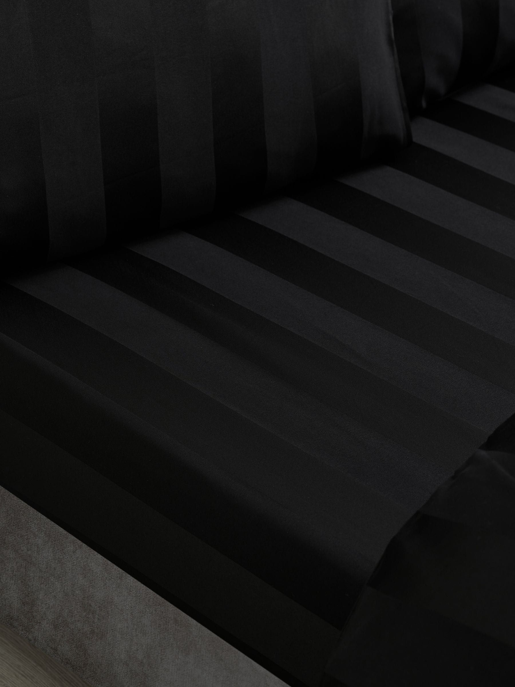 Catherine Lansfield Black So Soft Satin Stripe Bedlinen - Image 5
