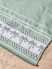 Catherine Lansfield Green Palm Trees Extra Large Cotton Beach Towel - Image 2 of 2