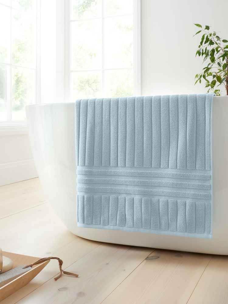 Bianca Blue Hotel Stripe Cotton Collection Towel - Image 1 of 3 Bianca Blue Hotel Stripe Cotton Collection Towel - Image 1 of 3