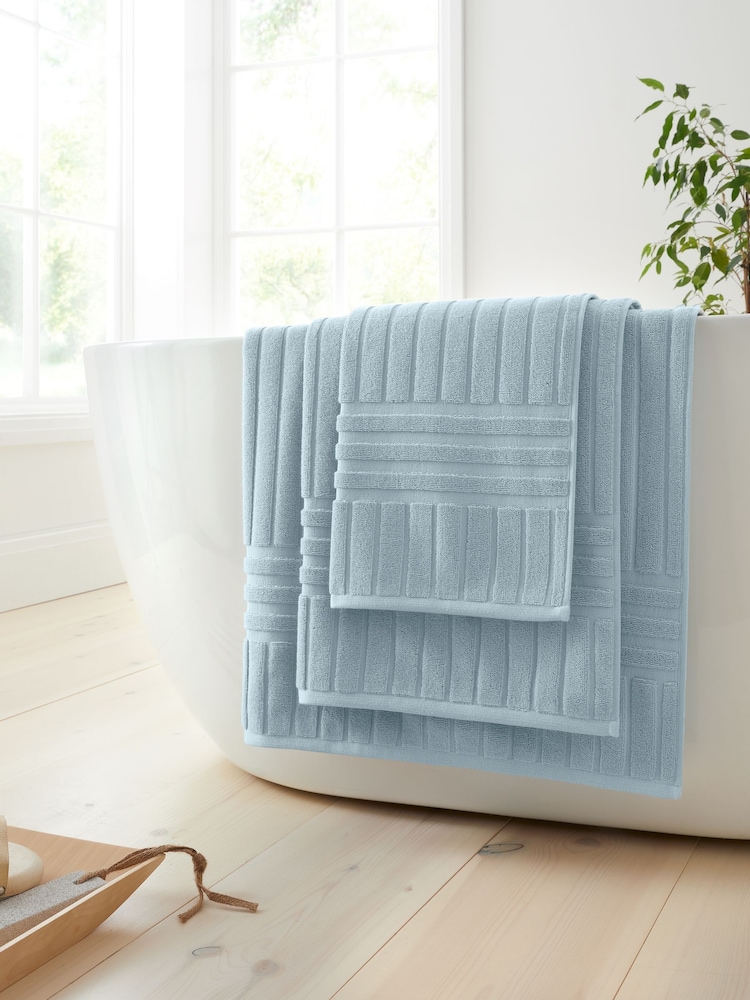 Bianca Blue Hotel Stripe Cotton Collection Towel - Image 3 of 3 Bianca Blue Hotel Stripe Cotton Collection Towel - Image 3 of 3