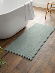 Catherine Lansfield Sage Green Bobble Long Runner Bath Mat - Image 1 of 3