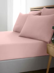 Catherine Lansfield Blush Pink So Soft Non Iron Fitted Sheet - Image 1 of 2