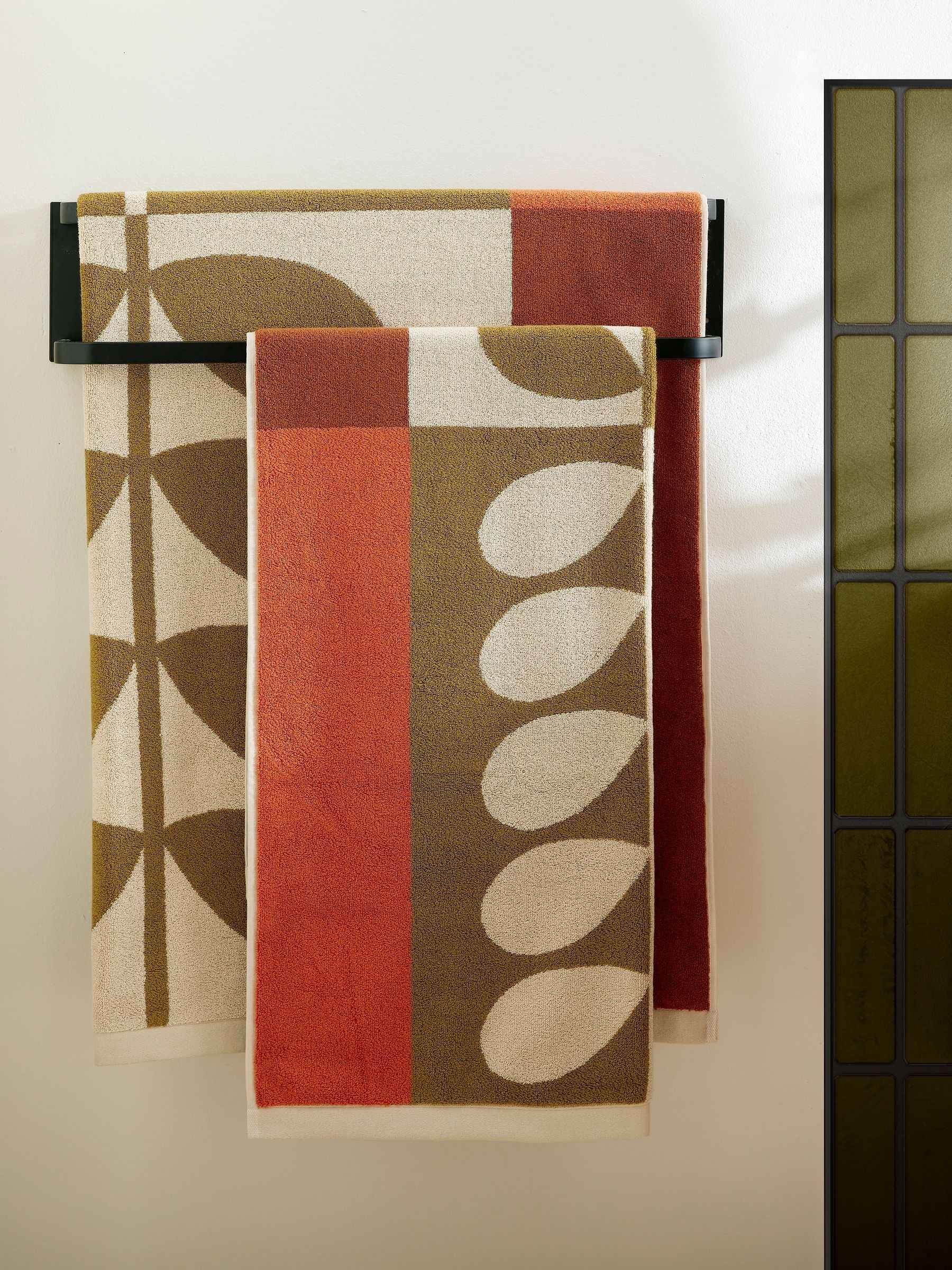 Buy Orla Kiely HazelOchre Brown Stem Check Towel from Next USA