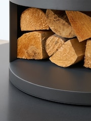 Adam Charcoal Grey S5 Bio Ethanol Cylinder Stove with Log Storage and Angled Stove Pipe - Image 3 of 6