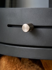 Adam Charcoal Grey S5 Bio Ethanol Cylinder Stove with Log Storage and Angled Stove Pipe - Image 4 of 6