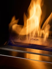 Adam Charcoal Grey S5 Bio Ethanol Cylinder Stove with Log Storage and Angled Stove Pipe - Image 5 of 6