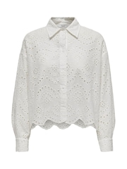 ONLY White Broderie Anglais Button Through Shirt - Image 5 of 6