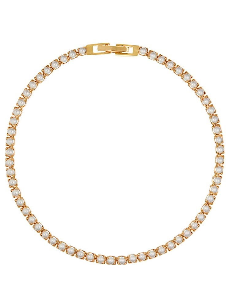 Orelia London Pearl Tennis Gold Bracelet - Image 1 of 2 Orelia London Pearl Tennis Gold Bracelet - Image 1 of 2