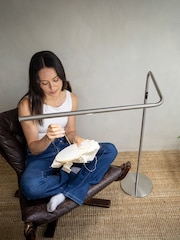 Daylight Company Brushed Steel Slimline 4 Floor Lamp - Image 2 of 5