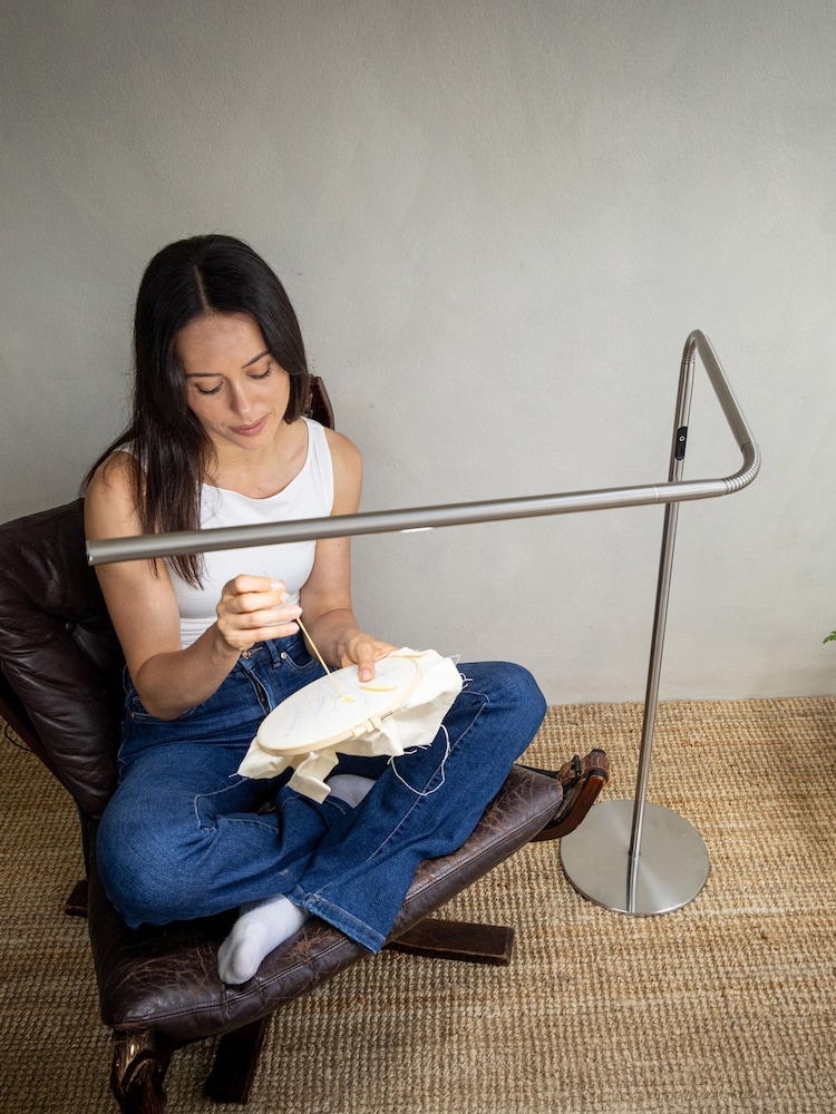 Daylight Company Brushed Steel Slimline 4 Floor Lamp - Image 2 of 5