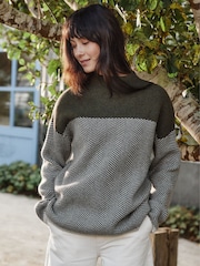 Celtic & Co. Green Felted Funnel Neck Jumper - Image 1 of 8