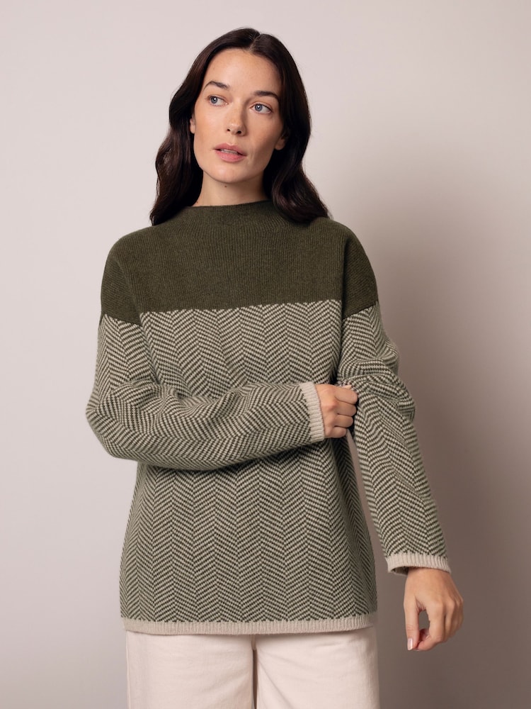Celtic & Co. Green Felted Funnel Neck Jumper - Image 2 of 8