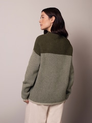 Celtic & Co. Green Felted Funnel Neck Jumper - Image 3 of 8