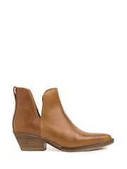 Celtic & Co. Split Detail Ankle Brown Boots - Image 1 of 6