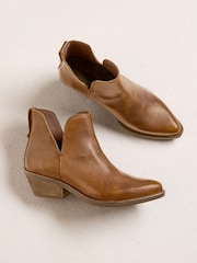 Celtic & Co. Split Detail Ankle Brown Boots - Image 6 of 6