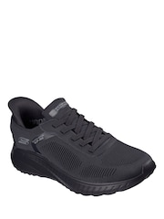 Skechers Charcoal Grey Bobs Squad Chaos Solid Step Slip Ins Trainers - Image 3 of 6