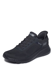 Skechers Charcoal Grey Bobs Squad Chaos Solid Step Slip Ins Trainers - Image 4 of 6