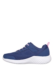 Skechers Navy Bounder Gore and Strap Kids Trainers - Image 2 of 6