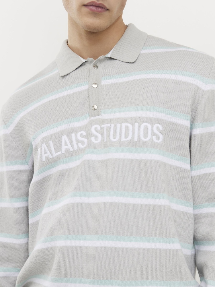 River Island Grey Palais Studios Rugby Polo Shirt - Image 4 of 4