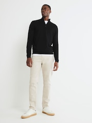 שחור - River Island סוודר ויסקוזה פרימיום בגזרה צרה עם רבע רוכסן - תמונה 3 מתוך 4