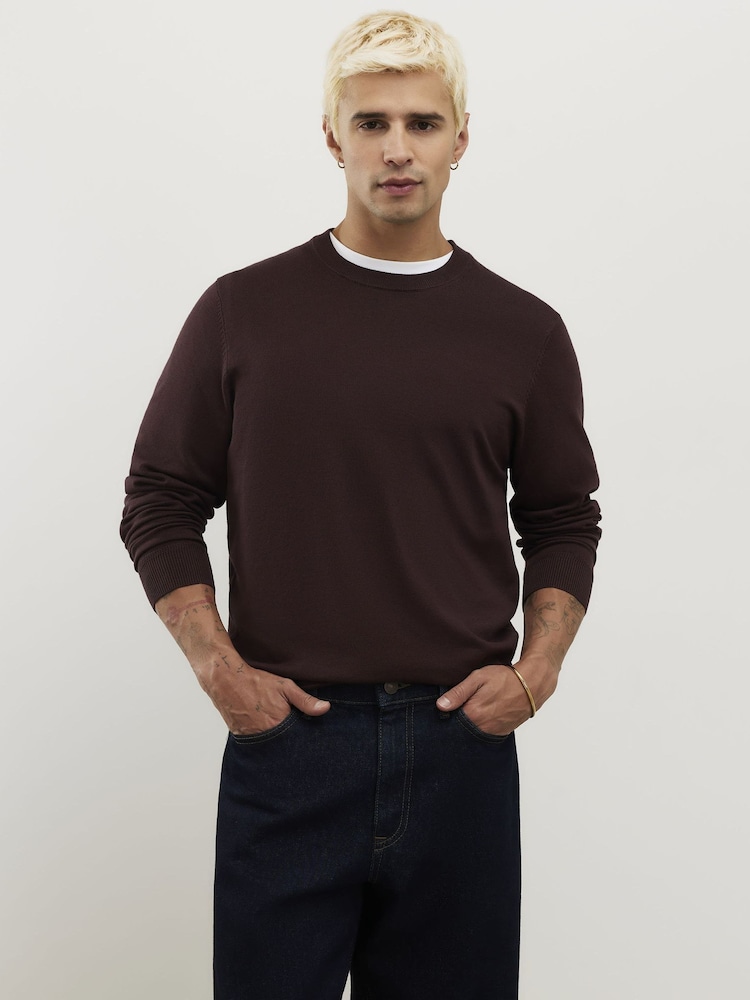 River Island Red Slim Fit Essential Jumper - Image 1 of 3
