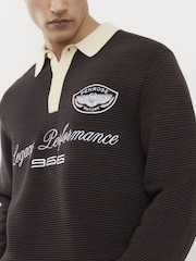 River Island Brown Penrose Ottoman Rugby Polo Shirt - Image 4 of 4