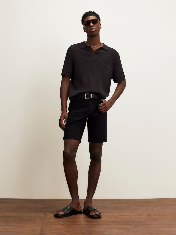 River Island Black Slim Fit Denim Shorts - Image 1 of 3